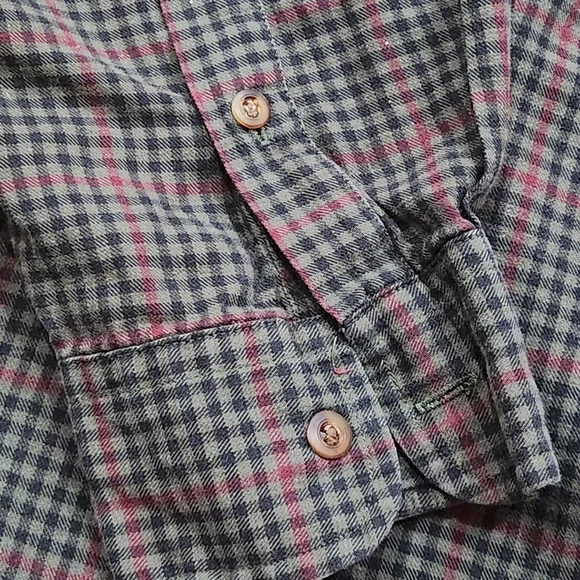 Vtg Abercrombie and Fitch men's long sleeve flannel plaid shirt lrg elbow patch - Picture 9 of 12
